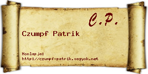 Czumpf Patrik névjegykártya